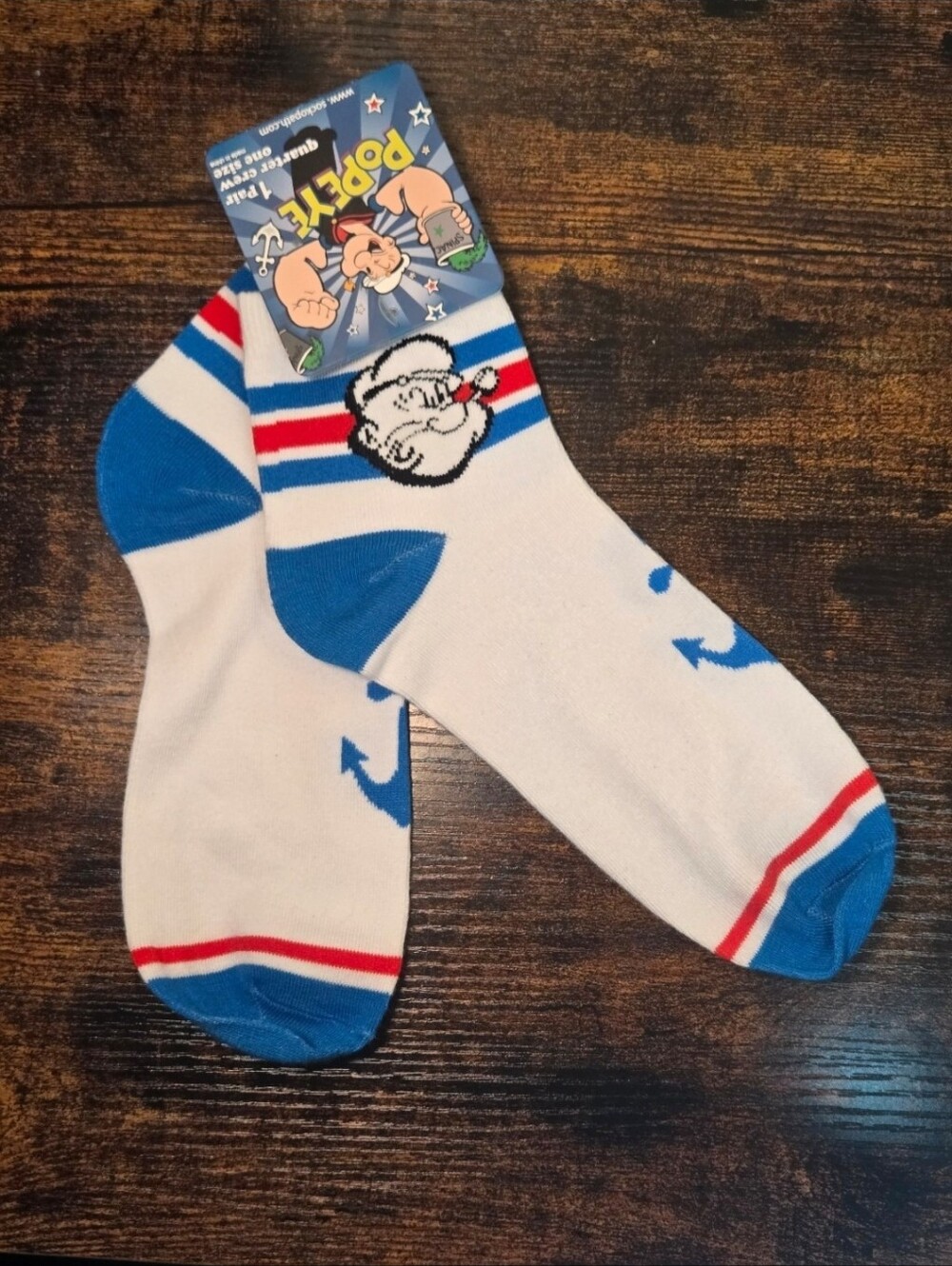 Popeye the Sailor Man Quarter Crew Socks - New with Tags